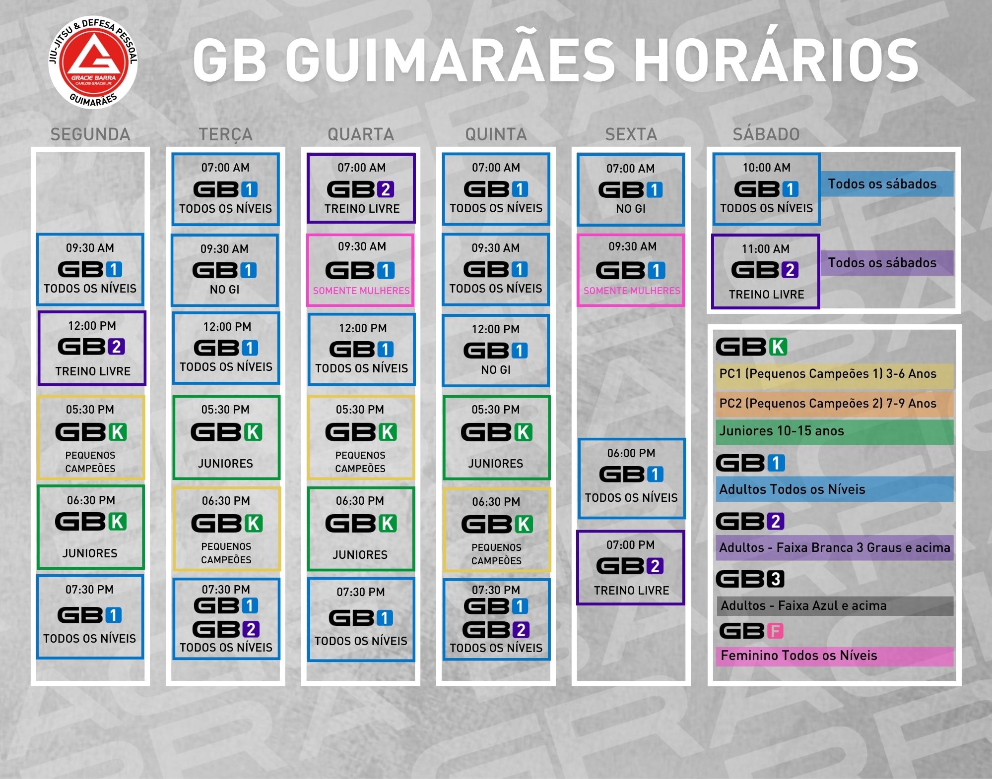 Horário Gracie Barra Guimarães